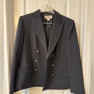 Jones New York Black and White Pinstripe Suit